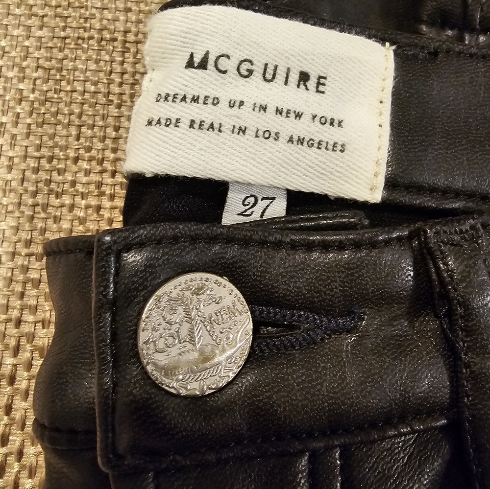 McGuire coated faux leather skinny pants in black.Size 27 - Picture 6 of 8